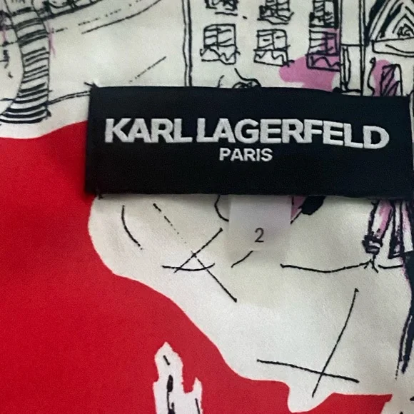 Karl Lagerfeld Paris Woman’s printed shirtdress size 2 - Picture 4 of 5
